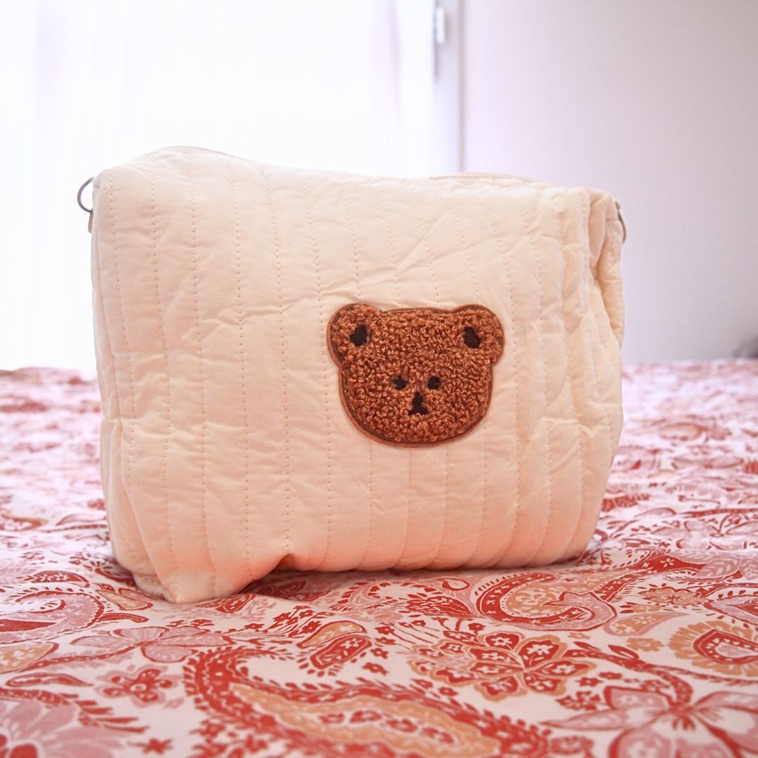 Teddybär-Tasche mit Kinderwagenbefestigungen